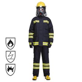 EN469 Nomex Dupont Fireman Suit مكافحة ساكنة أسود / نيون اللون